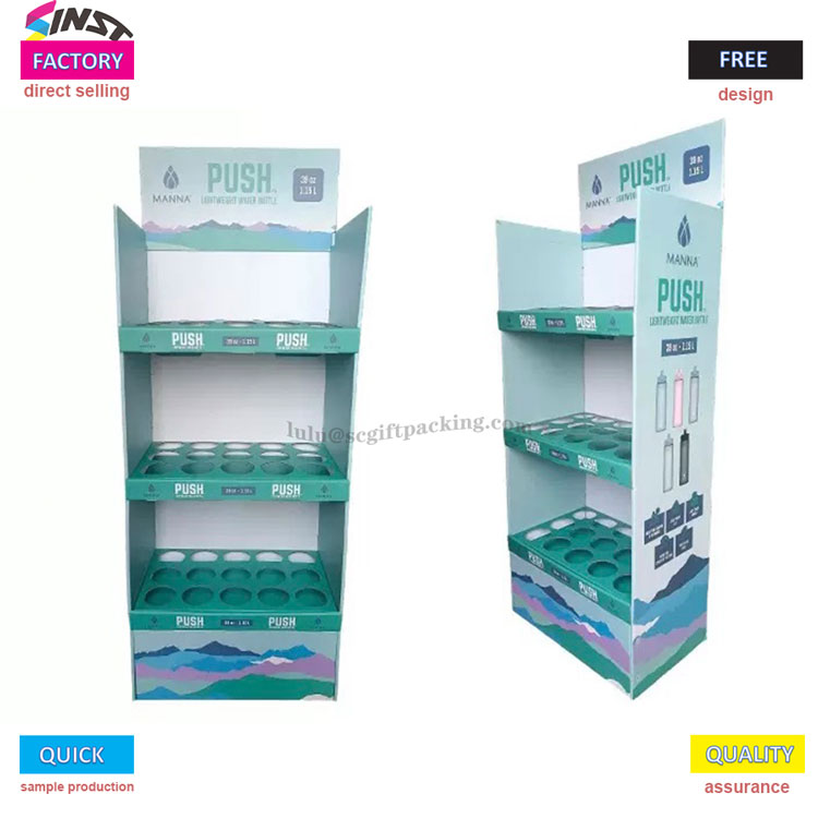 Cardboard carton area ostentationem stare pro supermarke aqua utrem