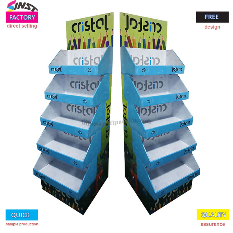 Color pen cardboard display rack