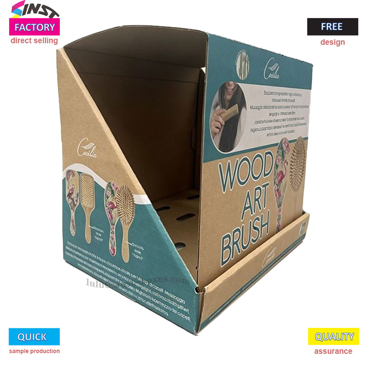Sturdy Kraft Paper Counter Display for Wooden Brushes